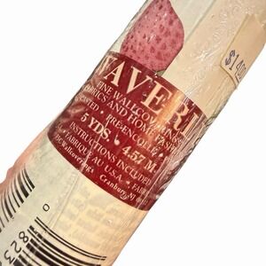 Waverly Wallpaper‎ Off-White Strawberry 🍓 Design Vinyl 5 Yards Pre Pasted